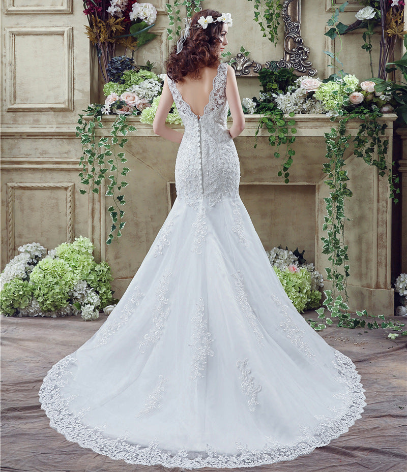 Bride Trailing Wedding Dress sexy Lace Mermaid Wedding Dress
