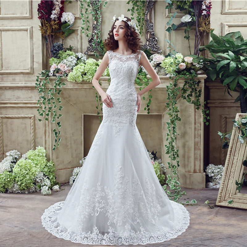 Bride Trailing Wedding Dress sexy Lace Mermaid Wedding Dress