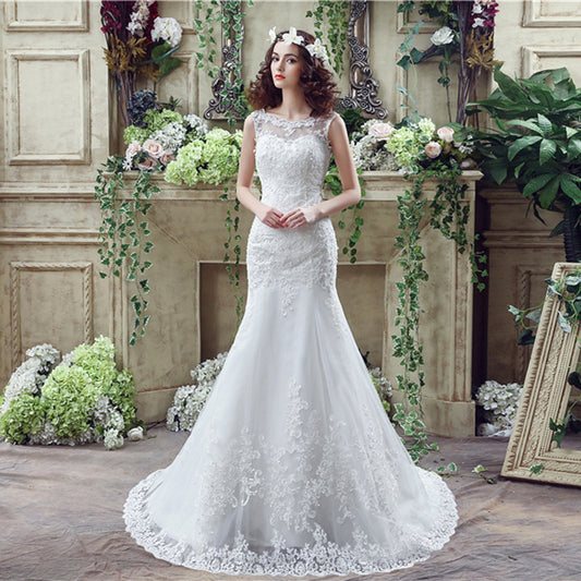 Bride Trailing Wedding Dress sexy Lace Mermaid Wedding Dress