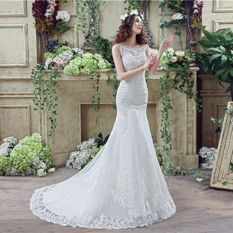 Bride Trailing Wedding Dress sexy Lace Mermaid Wedding Dress