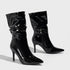 Leather Stiletto Heel Ankle Boots Runway Outdoor Pointed Toe Simple Women Boots-The Fance